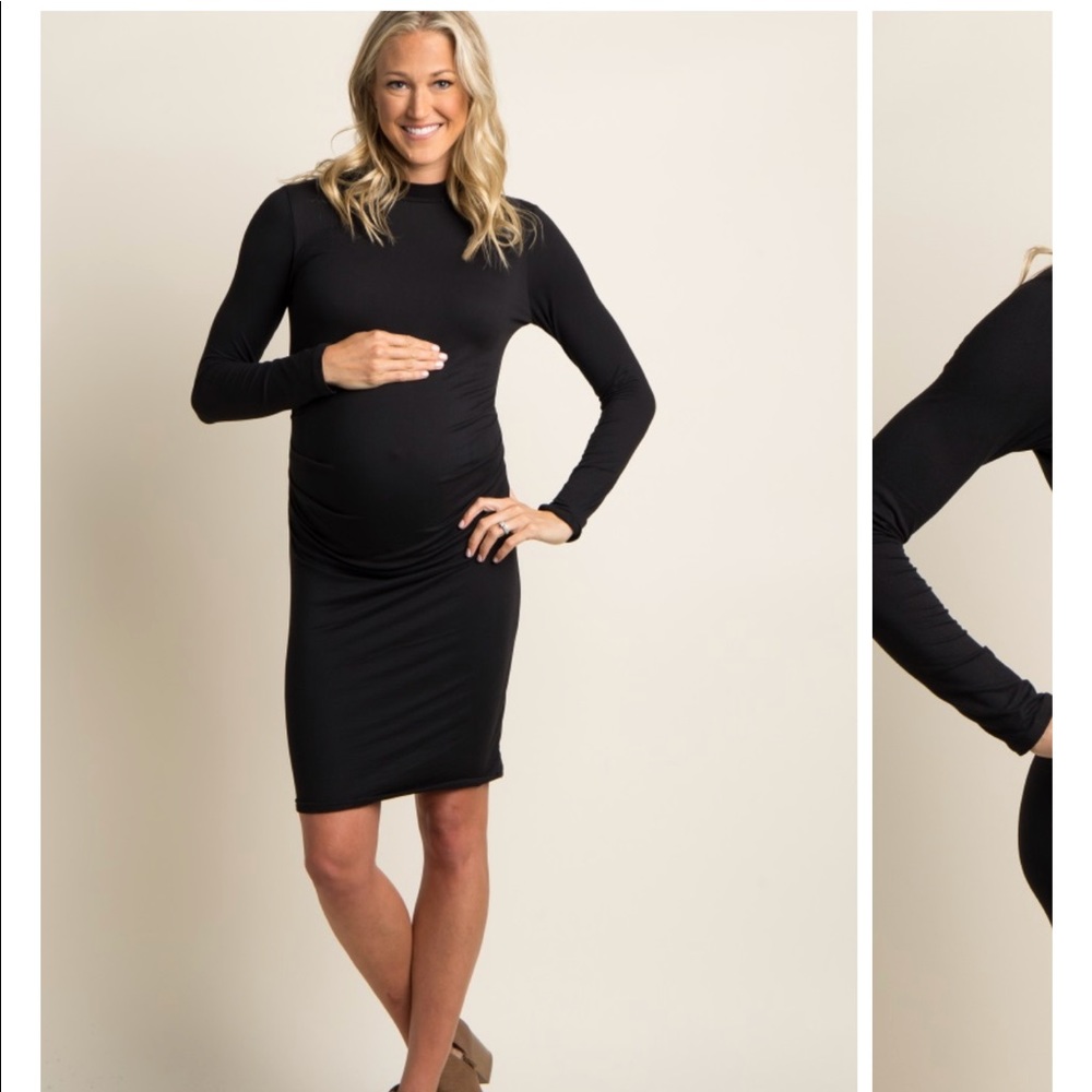 Blank Mock Fitted Maternity Dress
